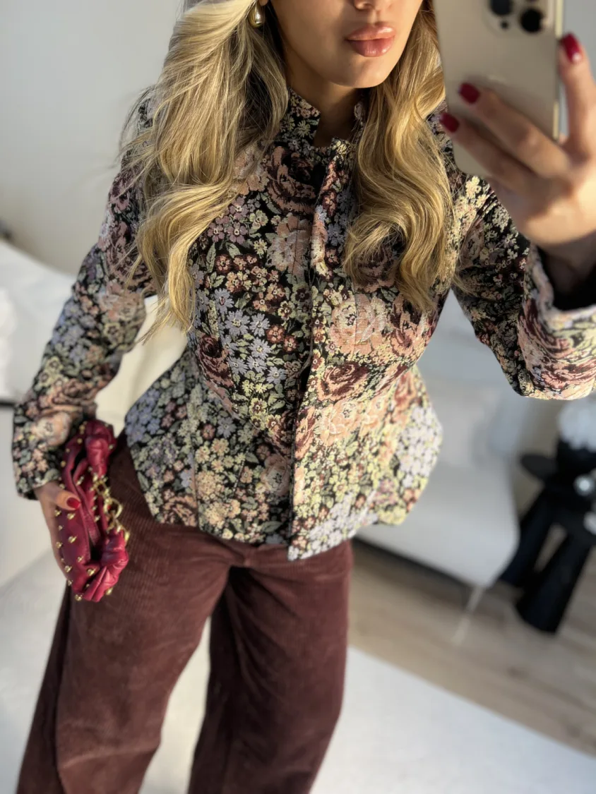 Renkli çiçekli vintage ceket 8