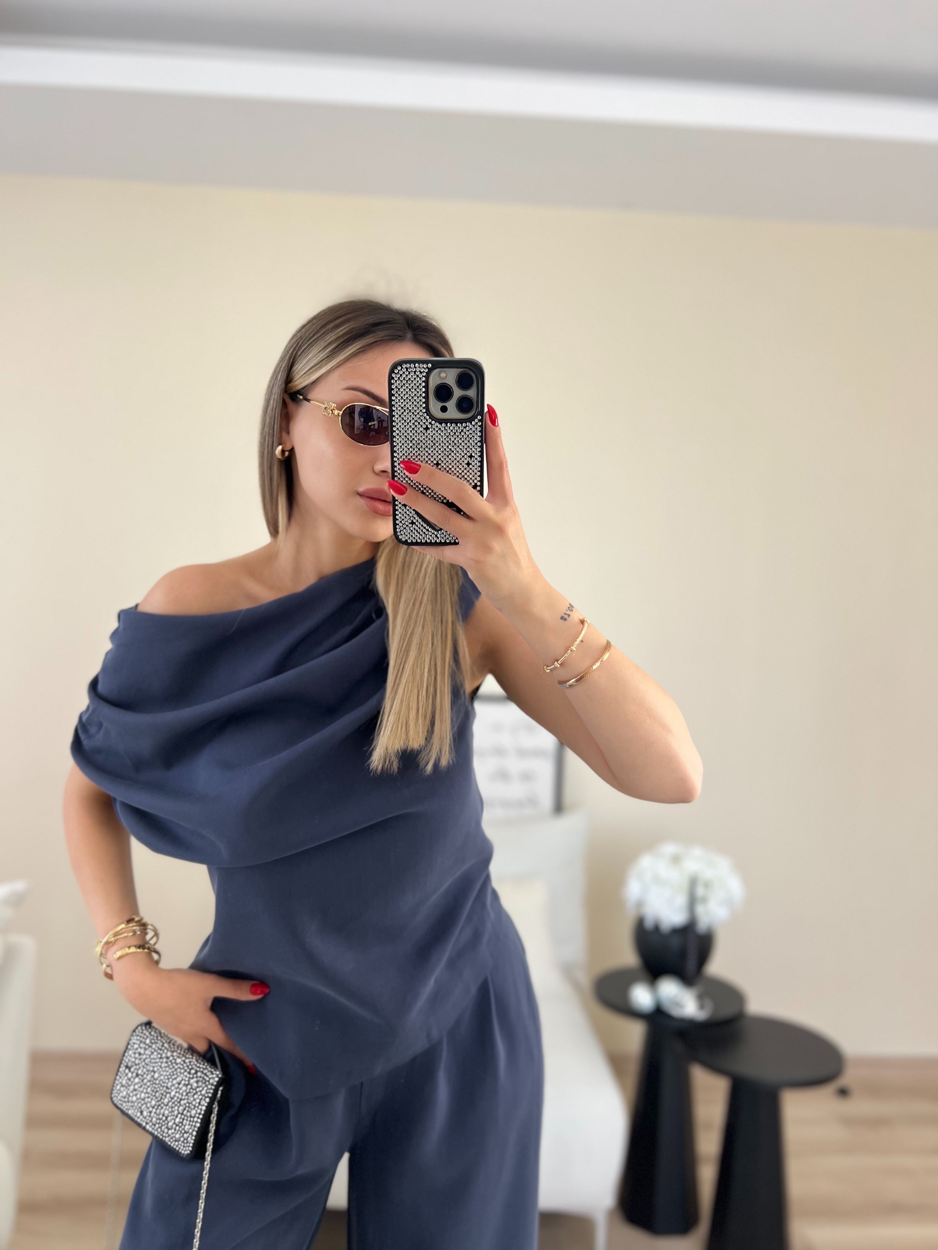 Büzgülü İndigo Takım - İndigo