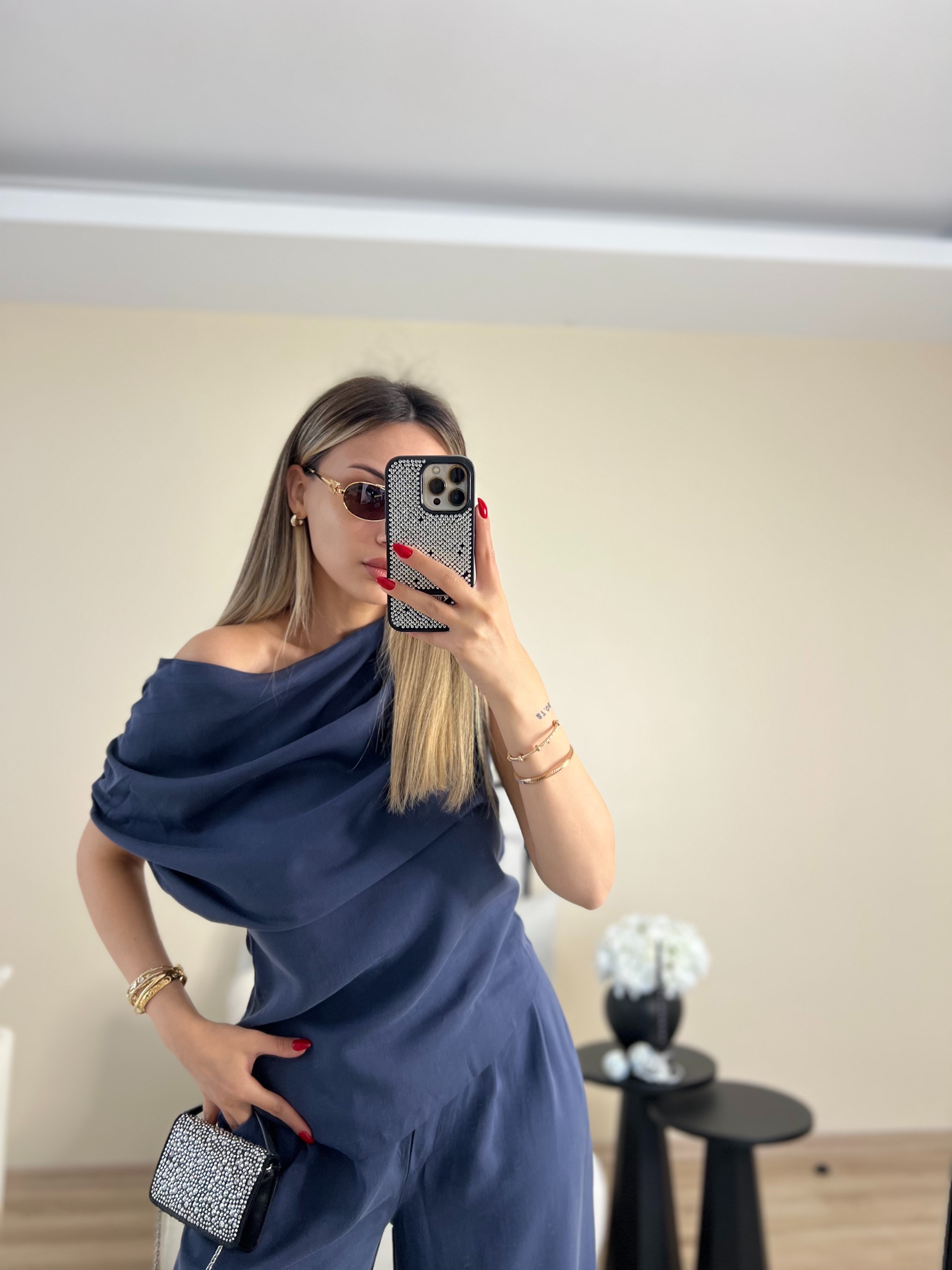 Büzgülü İndigo Takım thumbnail 4