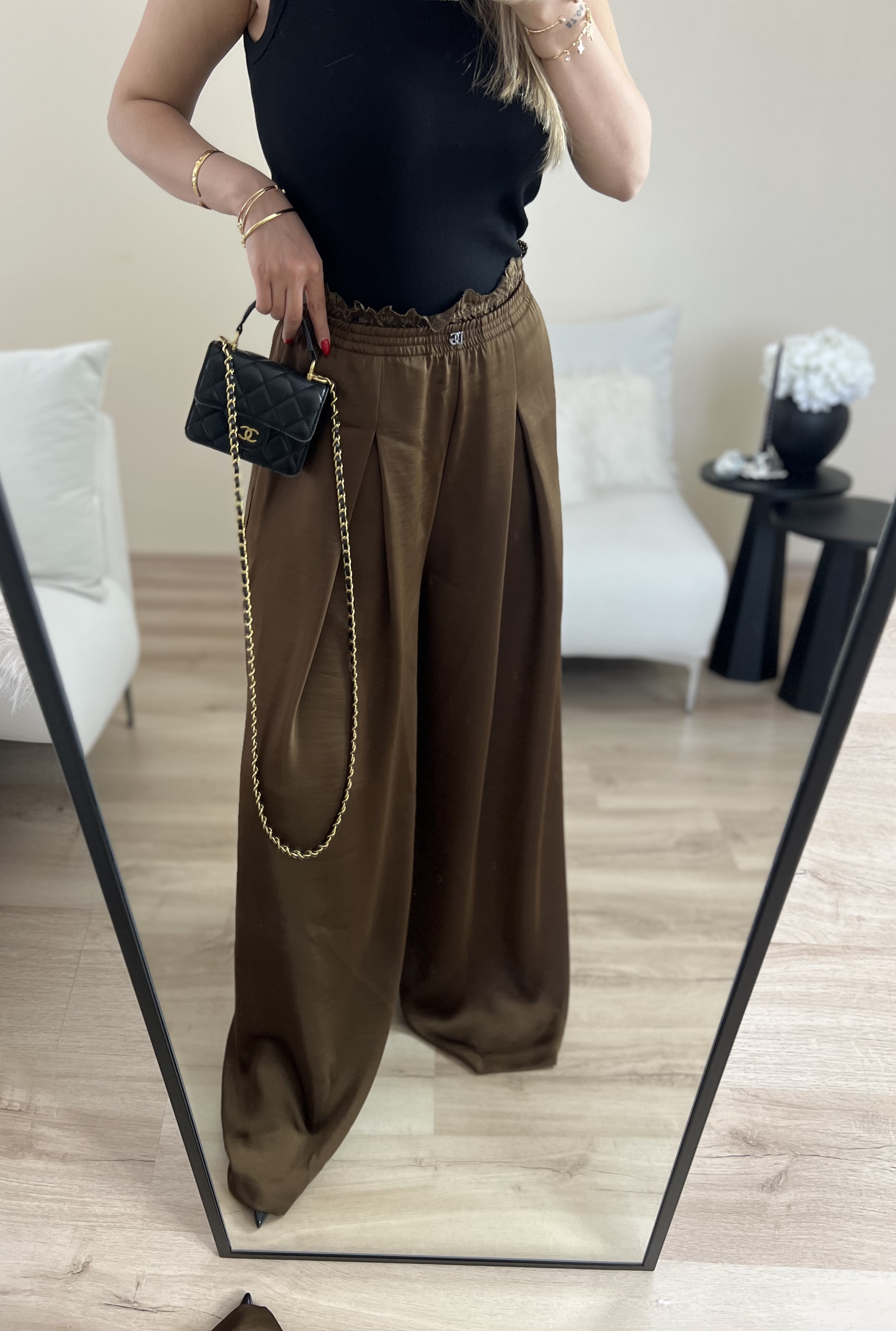 Premium saten dökümlü pantolon thumbnail 6