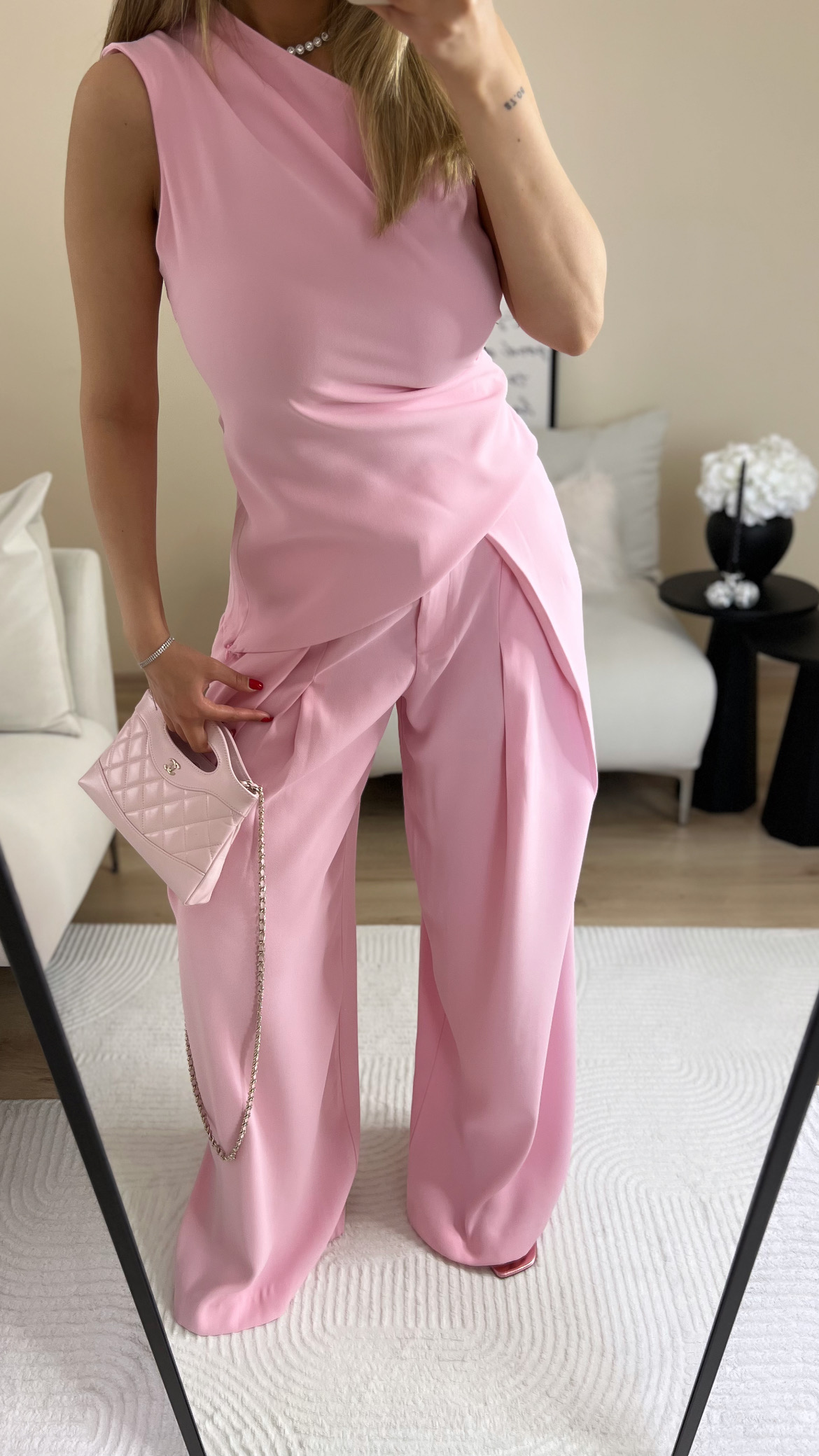 pembe pantolon bluz takım thumbnail 1