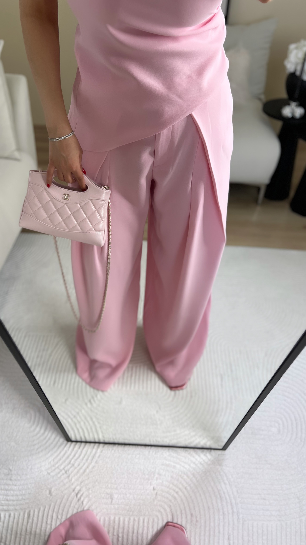 pembe pantolon bluz takım thumbnail 3