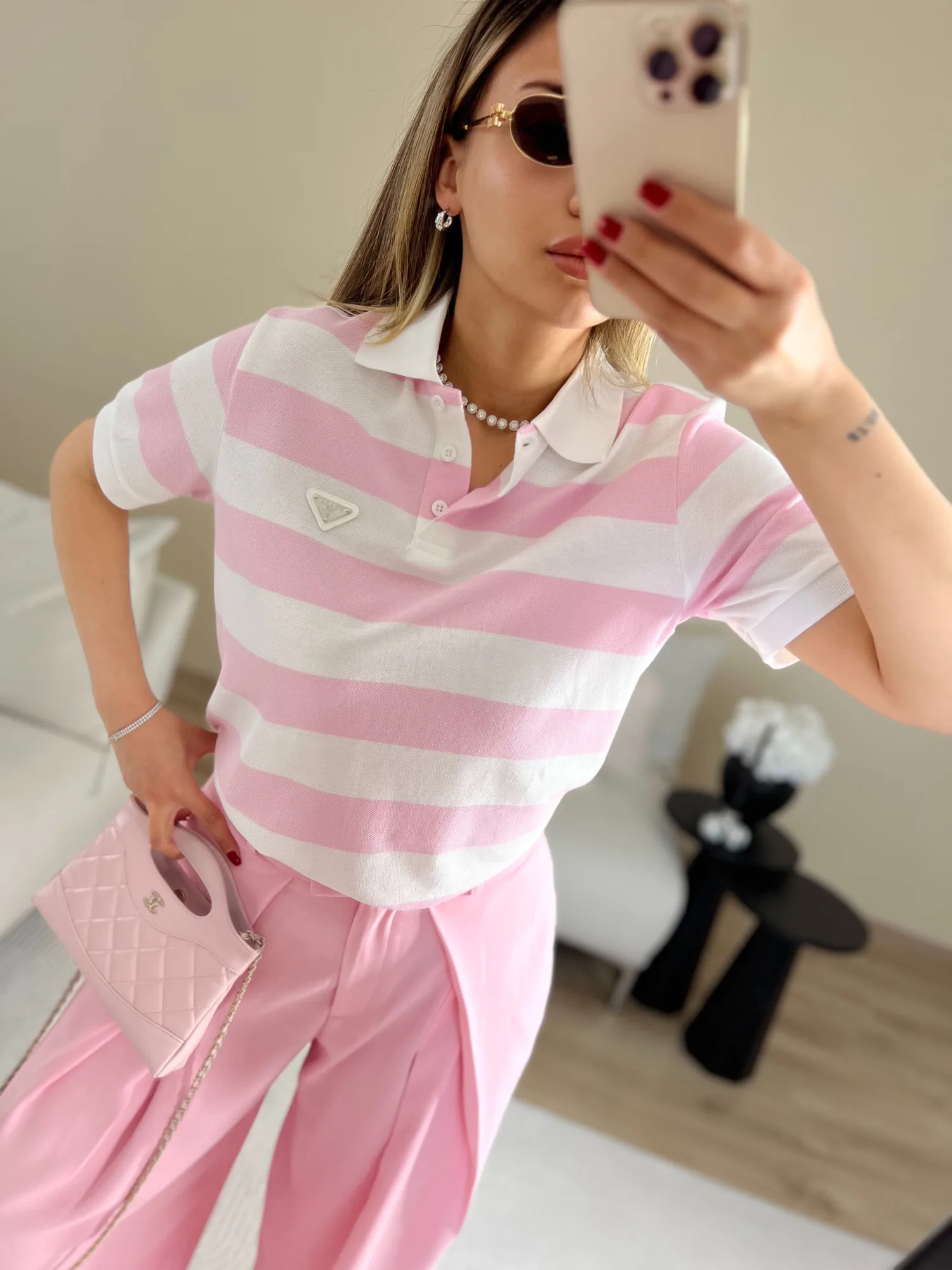 Premium pembe bluz