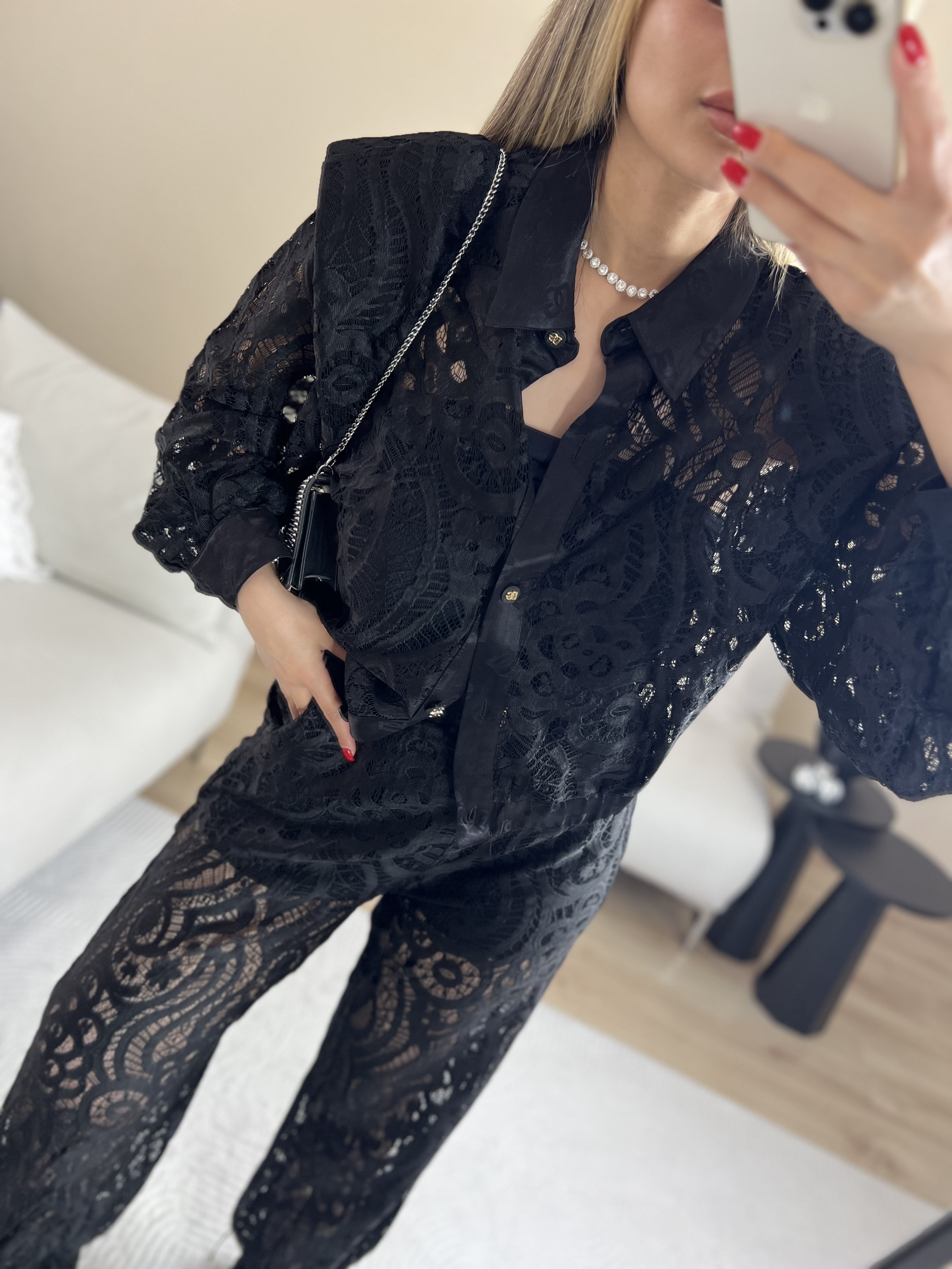 Premium Siyah dantelli takım thumbnail 4