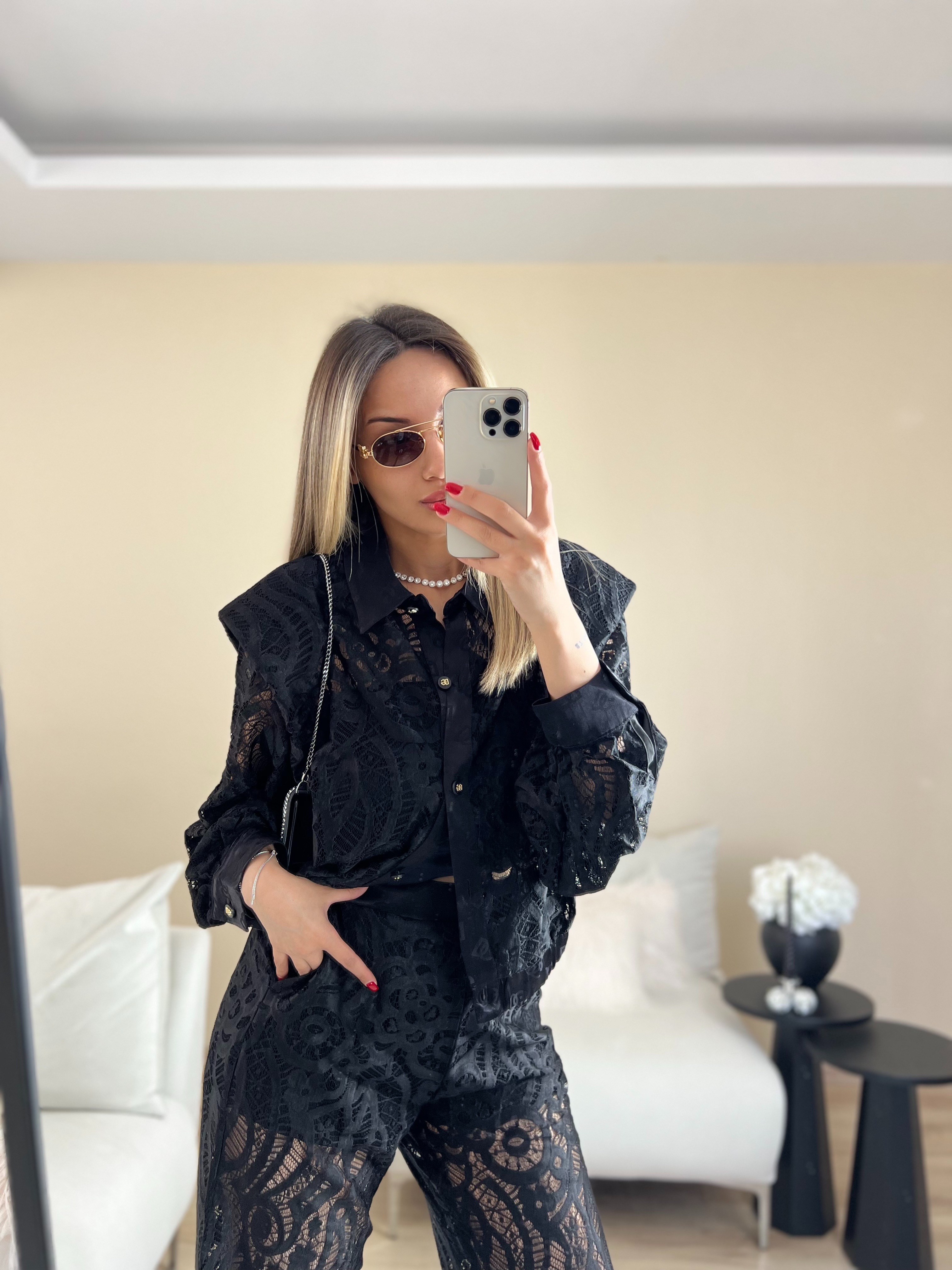 Premium Siyah dantelli takım thumbnail 5