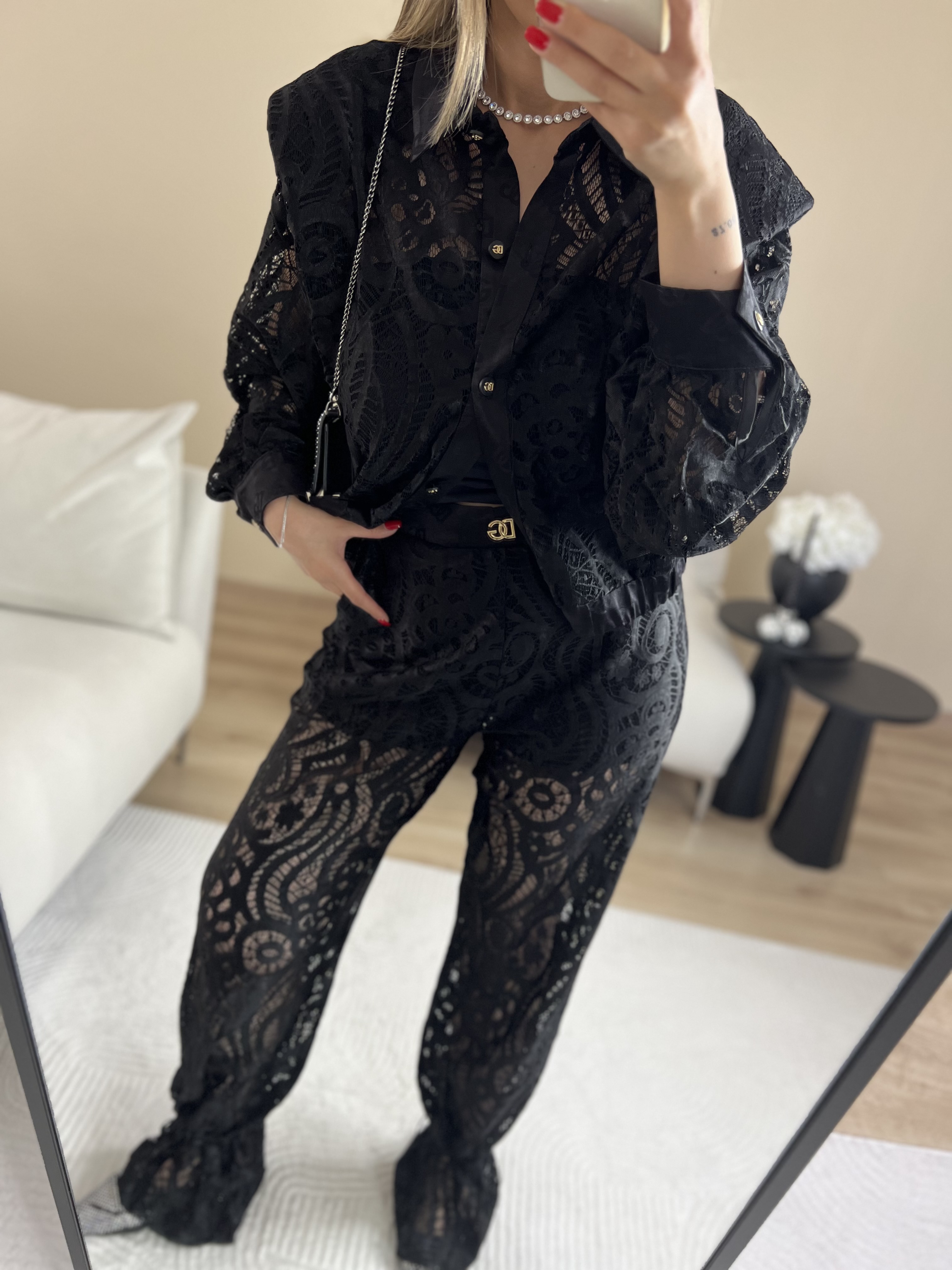 Premium Siyah dantelli takım thumbnail 6