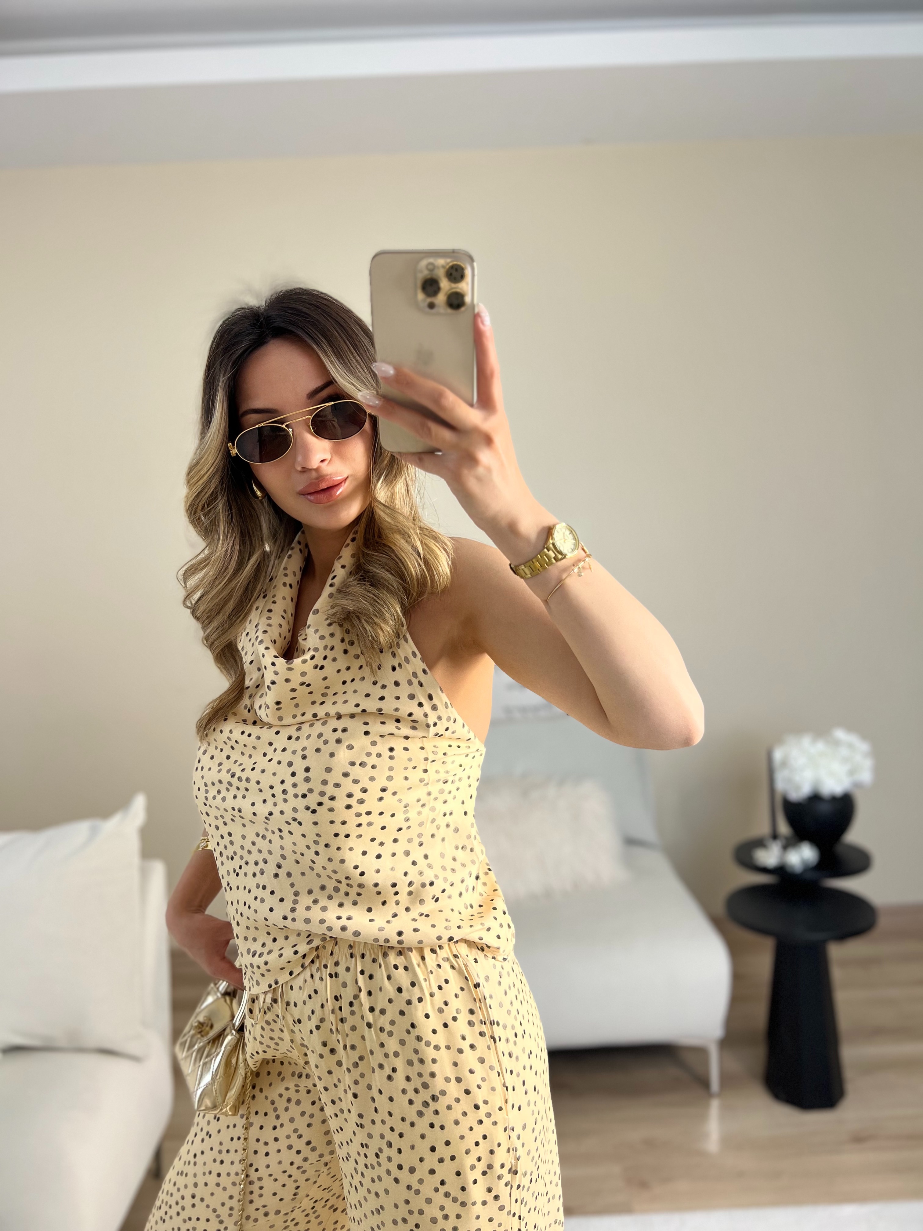 Puantiye desen saten takım thumbnail 3