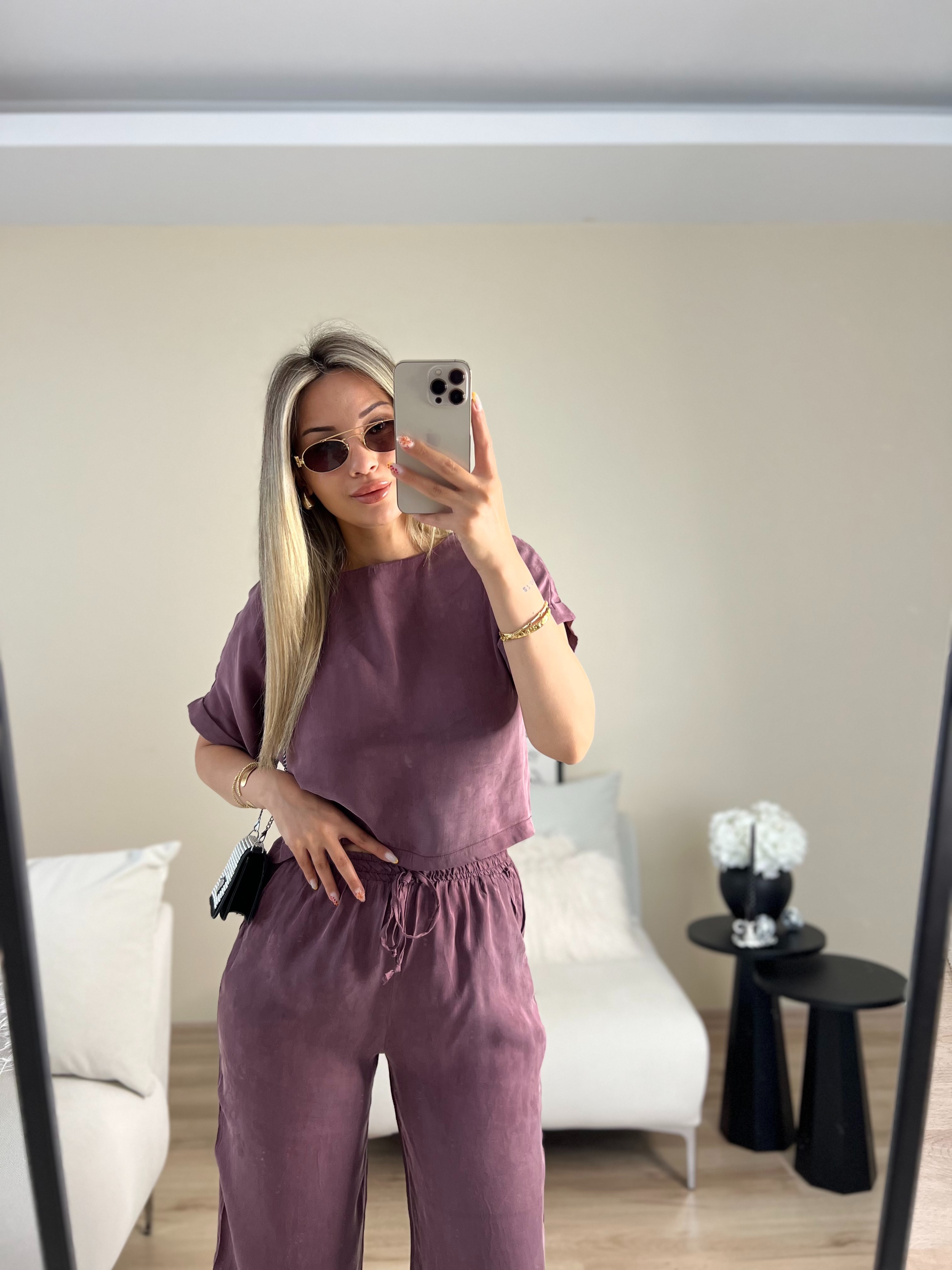 Mürdüm bluz pantolon takım thumbnail 2