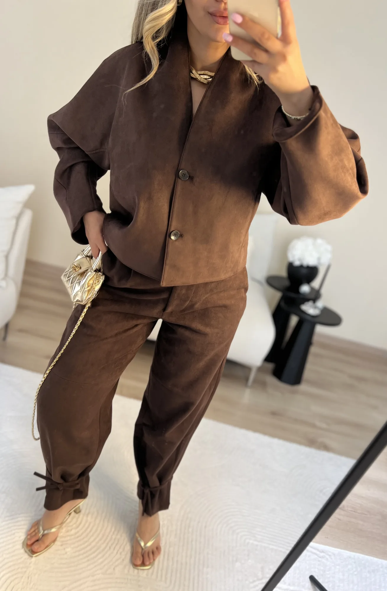 Süet ceket pantolon takım 2