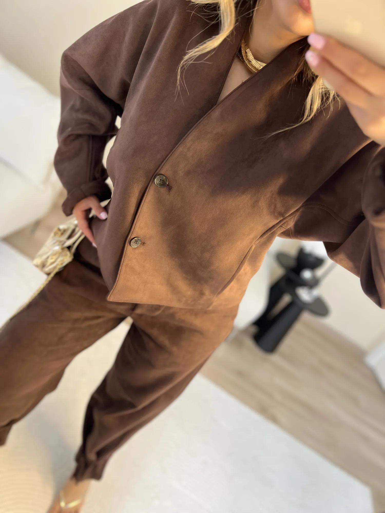 Süet ceket pantolon takım 8